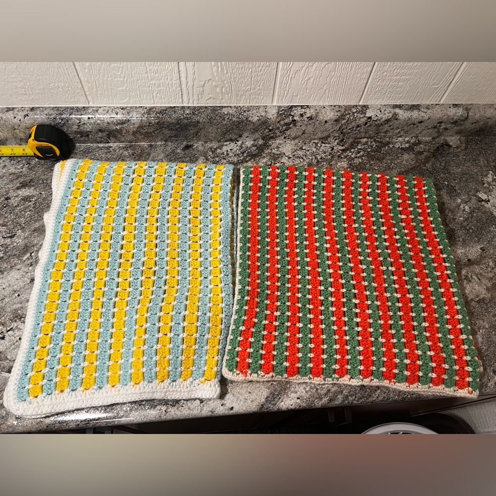 Vintage Handmade Crochet Baby Blankets – Set of 2